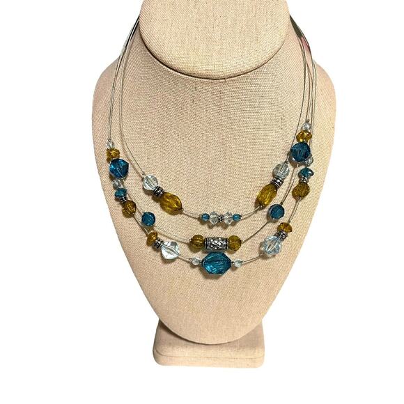 Napier Triple Strand Wire Necklace with Bead Accents - Picture 6 of 6